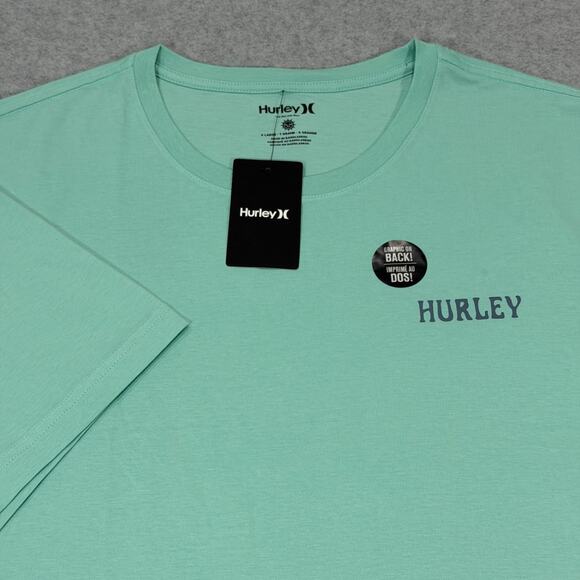Hurley Other - Hurley Mens T-Shirt XL Tropic Nights Graphic Tee Light Aqua Green Hawaiian NWT